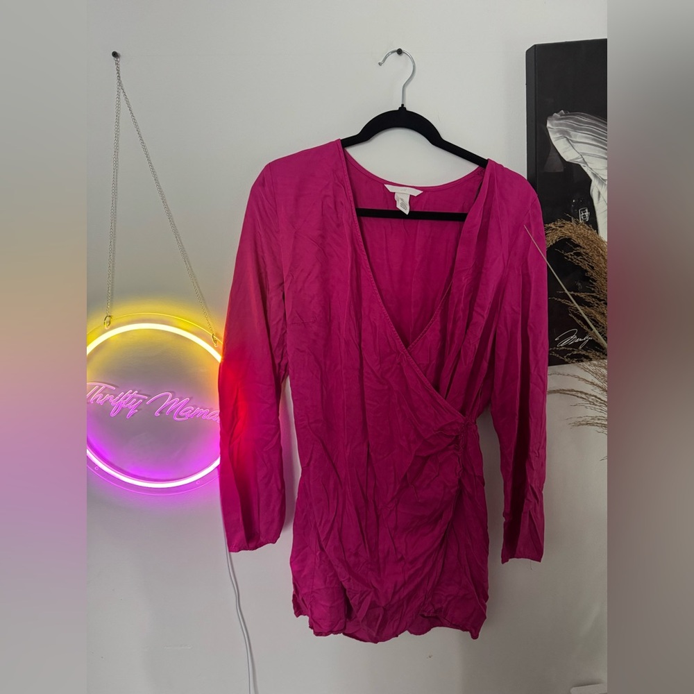 H&M Elegant Pink Wrap Dress